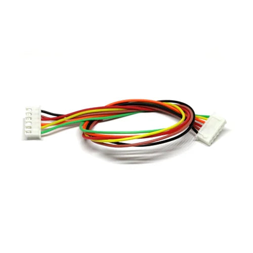 XH JST 6 Pin female to female wire 2.54mm - a multi-coloured cable with white 6-pin connectors on both ends arranged in a loop.