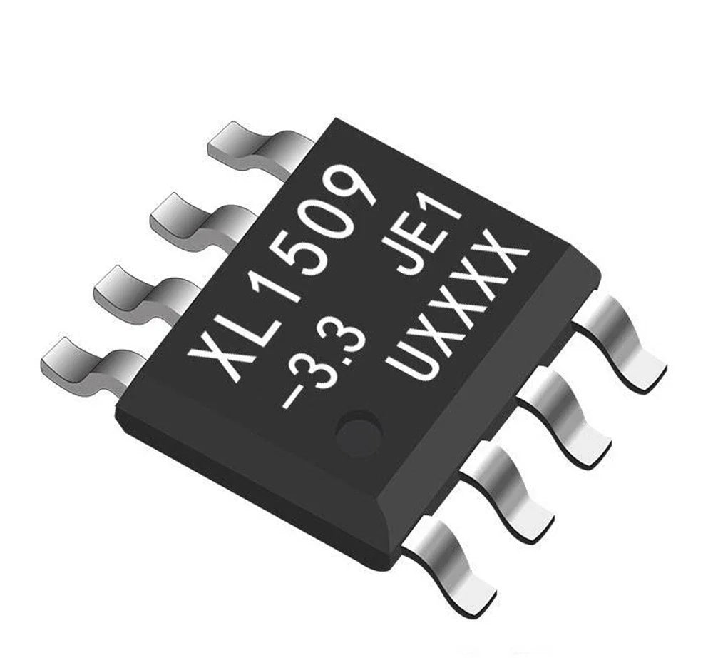 XL1509-3.3E1 XL1509 3.3V IC CHIP CHIPEST SOP-8 - a black SOP-8 integrated circuit with eight silver pins, showing the text "XL1509 -3.3 JE1 UXXXX" printed on the top surface.