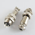 XLR 3 Pins 12mm Audio Cable Connector Chassis Mount 3 Pin Plug Adapter - two silver-coloured metal connectors with cable clamps on a white background.