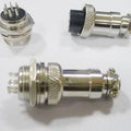 XLR 7 Pin Cable Connector 16mm Chassis Mount 7pin Plug Adapter Plug Connector - three silver metal circular connectors, including a panel mount plug and cable plugs.