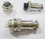 XLR 7 Pin Cable Connector 16mm Chassis Mount 7pin Plug Adapter Plug Connector - three silver metal circular connectors, including a panel mount plug and cable plugs.