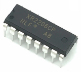 XR2206CP Monolithic Function Generator IC - a black 16-pin dual in-line package integrated circuit with white text reading XR2206CP HLF A8.
