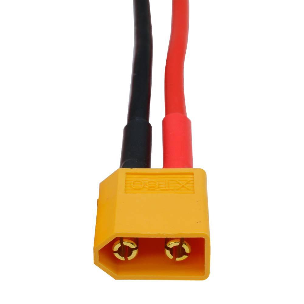 XT60 Male Connector Cable Wire AWG16 10cm For Rc LiPo Battery Esc - a yellow XT60 male connector attached to one black and one red wire.