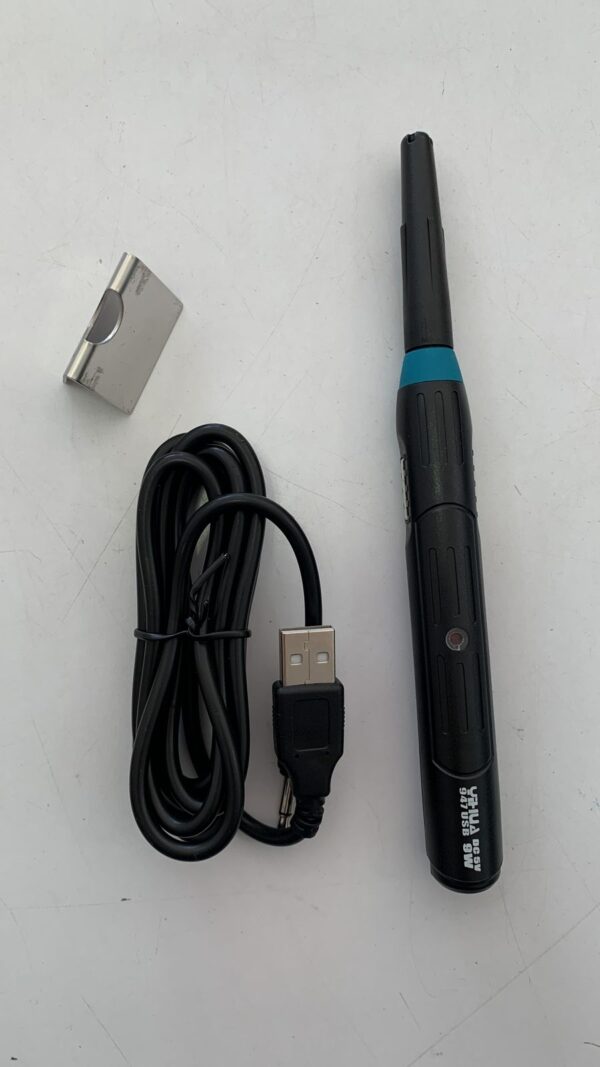 Yaxun USB Cordless Soldering Iron | Portable Wireless Electric Tool - Yaxun 947 USB 9W soldering iron kit includes a black cordless soldering iron, a USB power cable, and a metal stand on a white surface.