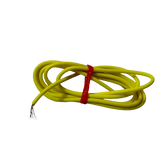 Yellow 1m Solderable Wire Hard Wires For Wiring Jumper Wire Wiring Cable - a coiled length of yellow insulated wire bound by a red plastic tie.