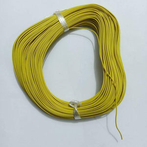 Yellow Wire 1 Meter Insulation Electronic PCB Wrapping Breadboard Jumper Wire Cable - shown as a single coiled roll of yellow wire secured with two ties.