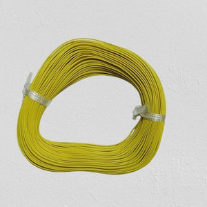 Yellow Wire 1 Meter Insulation Electronic PCB Wrapping Breadboard Jumper Wire Cable - shown as a coiled bundle of yellow wire secured with two white ties.