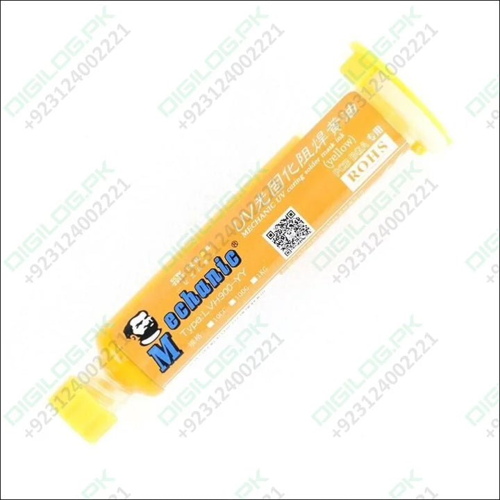 Yellow Mechanic UV Curable 10cc Solder Mask Ink PCB Fixing