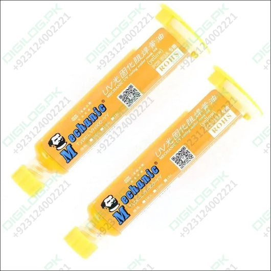 Yellow Mechanic UV Curable 10cc Solder Mask Ink PCB Fixing