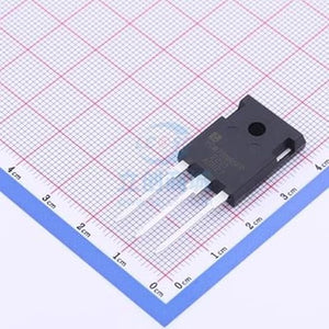 YGW75N65FP IGBT Power Semiconductor - a black three-pin electronic component placed on a grid-patterned surface for scale.