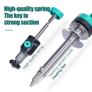 YIHUA 929D-V 30W Electric Desoldering Pump Iron - shown as two separate components, featuring a green and black plunger assembly and a metal heating tip.