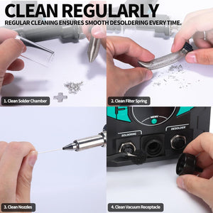 Cleaning the YIHUA 948D III solder chamber, filter spring and nozzles