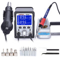 YIHUA 995D+ 2 in 1 hot air rework and soldering iron station with hot air gun, soldering iron, brass wool tip cleaner and iron holder