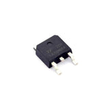 YJD50N06A N-Channel Power MOSFET 60V 50A (TO-252 Package) - a black electronic component in a TO-252 package with three metal pins, viewed from an angled perspective.