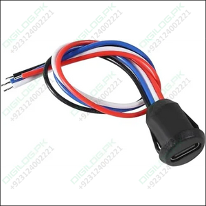 USB-C connector with colored wires for 4Pin USB fast charging and waterproof socket