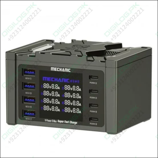 Mechanic V-Power 8 Ultra / Max 8-Ports 115W Desktop Digital Display High Power Fast Quick Charger