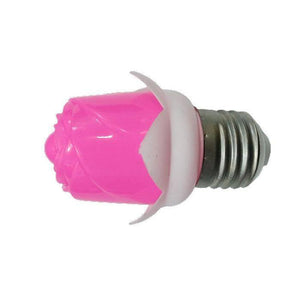Zero Watt LED Blub Mix Colour - a pink rose-shaped light bulb with a standard screw-in metal base.