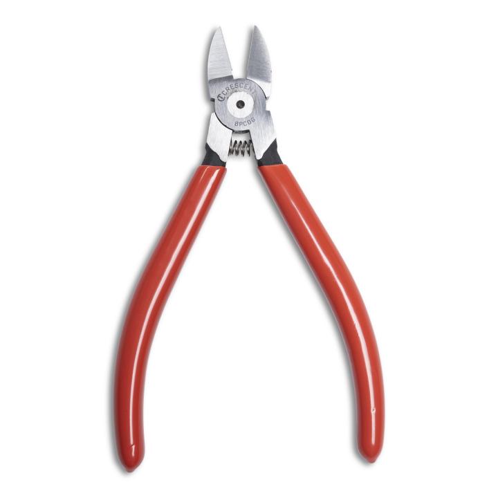 ZHD 6 Inch Professional Cutting Pliers Wire Cutter (Electronics & Cable Work) - shown with silver metal jaws, a central pivot point, and two red plastic-coated handles.