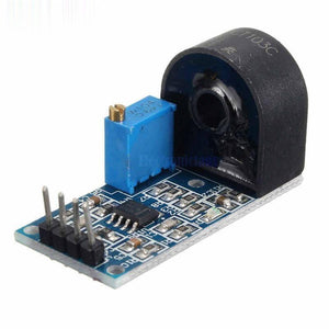 ZMCT103C 5A Range Single Phase AC Active Output Onboard Precision Micro Current Transformer Module Current Sensor For Arduino - a blue circuit board with a black current transformer, a blue potentiometer, and a four-pin header connector.