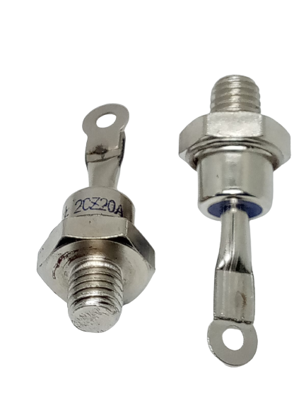 Zp 8mm Male Thread Stud Mount Silicon Rectifier Diode 1200V ZP-20A - shown as two silver-coloured metal stud diodes with threaded bases and terminal lugs.