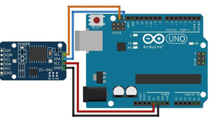 ZS 042 DS3231 Precision RTC Real Time Clock Module without cell - with orange, blue, red, and black jumper wires.