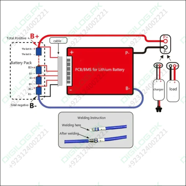 DALY BMS Li - ion 3S 12V 100A Battery Management System